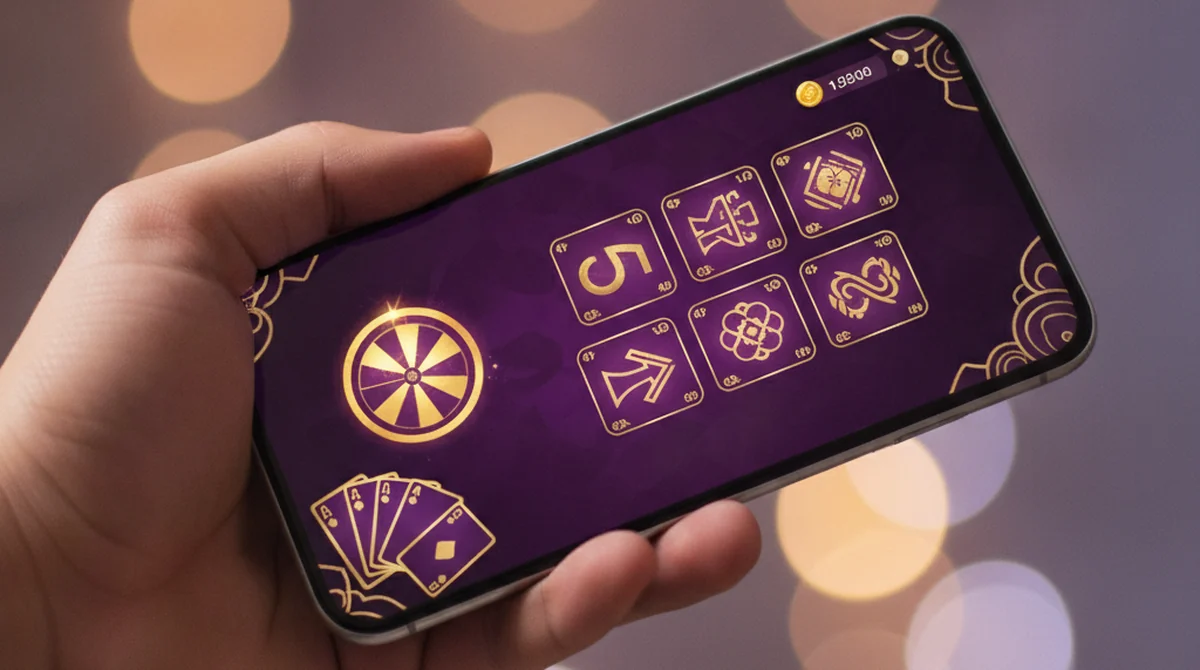 Royally Rummy interface analysis on a mobile smartphone showing lobby navigation and wallet controls.